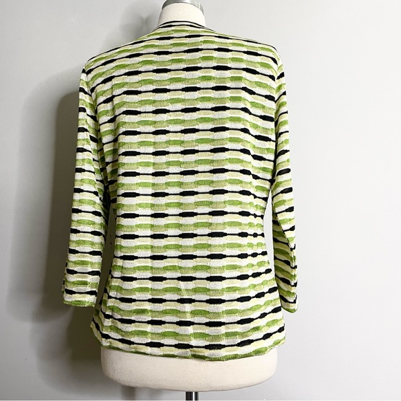 JONES NEW YORK Gatsby Striped Faux Wrap Blouse Knit Tunic Top - Picture 3 of 7